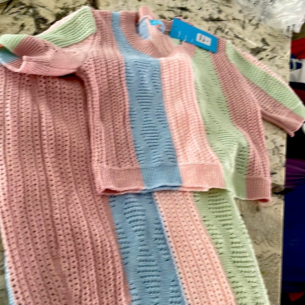 Pastel 2 piece Top and Skirt Set